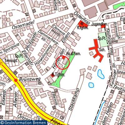 Lageplan aus Stadtplan von www.bremen.de